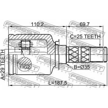 Шарнир приводного вала FEBEST 0811-G12-1