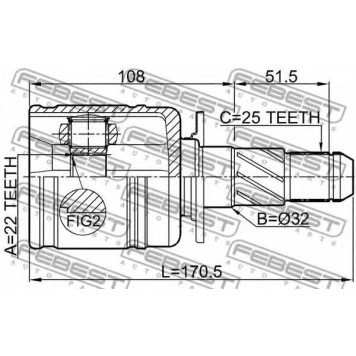 Шарнир приводного вала FEBEST 0811-LEGR-1