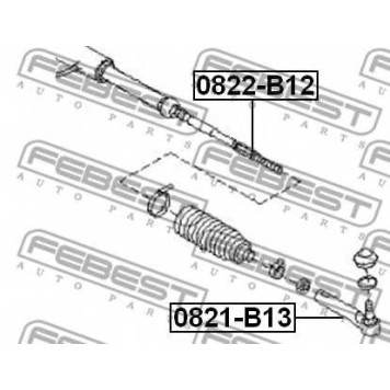 Осевой шарнир рулевой тяги FEBEST 0822-B12-1