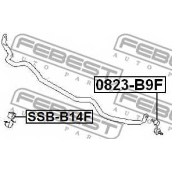 Тяга / стойка стабилизатора FEBEST 0823-B9F-1