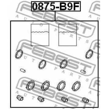 Ремкомплект тормозного суппорта FEBEST 0875-B9F-1