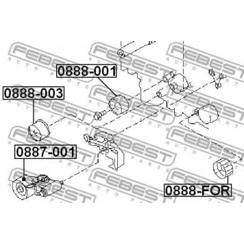 Натяжной ролик поликлинового ременя FEBEST 0887-001-1