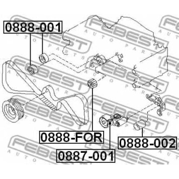 Паразитный / ведущий ролик зубчатого ремня FEBEST 0888-001-1