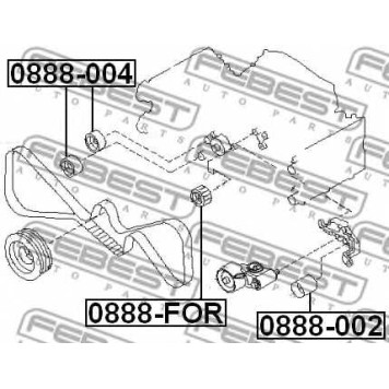 Паразитный / ведущий ролик зубчатого ремня FEBEST 0888-FOR-1