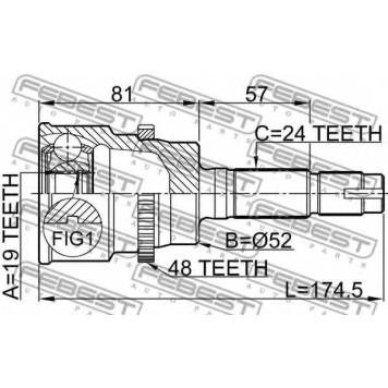 Шарнир приводного вала FEBEST 0910-012A48-1
