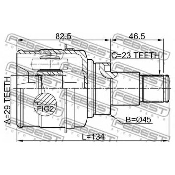 Шарнир приводного вала FEBEST 0911-M412-1