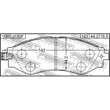 Колодки тормозные дисковые передний <b>FEBEST 1001-J150F</b>-1