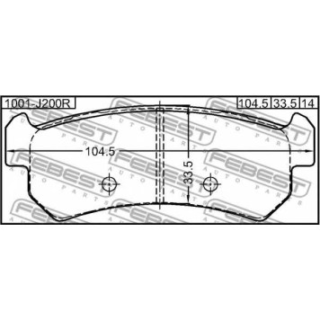 Колодки тормозные дисковые задний <b>FEBEST 1001-J200R</b>-1