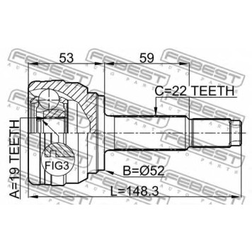 Шарнир приводного вала FEBEST 1010-AV-1