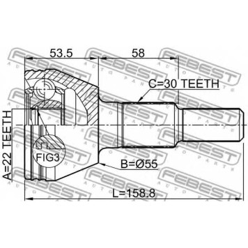 Шарнир приводного вала FEBEST 1010-C100-1