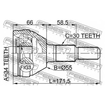 Шарнир приводного вала FEBEST 1010-CAP-1