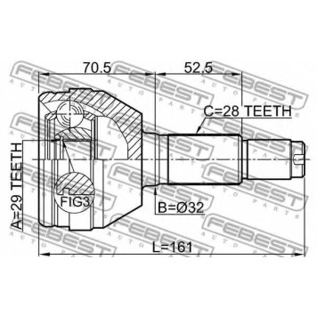 Шарнир приводного вала FEBEST 1010-V200-1