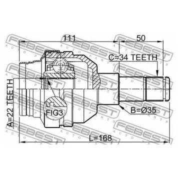 Шарнир приводного вала FEBEST 1011-C100R-1