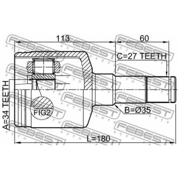 Шарнир приводного вала FEBEST 1011-CAPTLH-1