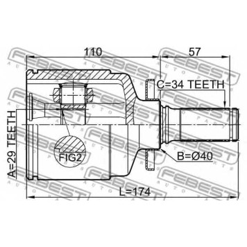 Шарнир приводного вала FEBEST 1011-EVATLH-1