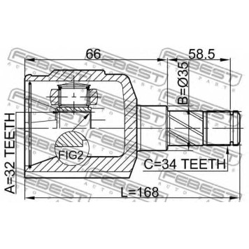 Шарнир приводного вала FEBEST 1011-EVMTLH-1