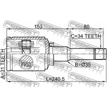 Шарнир приводного вала FEBEST 1011-J300LH-1