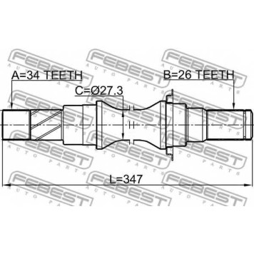 Приводной вал FEBEST 1012-V200MTRH-1