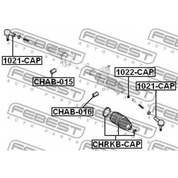 Осевой шарнир рулевой тяги FEBEST 1022-CAP-1
