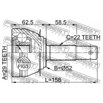 Шарнир приводного вала FEBEST 1110-006-1