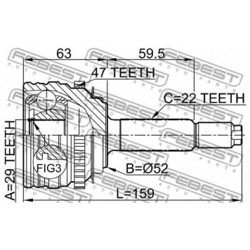 Шарнир приводного вала FEBEST 1110-006A47-1