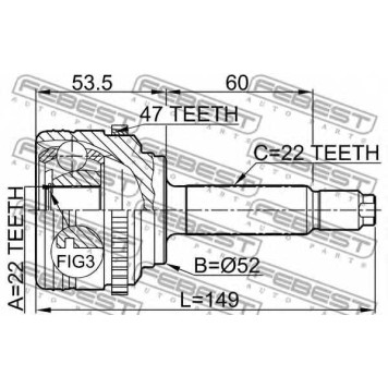 Шарнир приводного вала FEBEST 1110-007A47-1