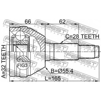 Шарнир приводного вала FEBEST 1110-010-1