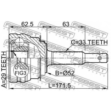Шарнир приводного вала FEBEST 1110-ESP-1