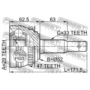 Шарнир приводного вала FEBEST 1110-ESPA47-1