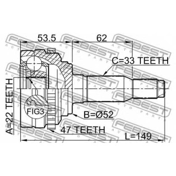 Шарнир приводного вала FEBEST 1110-J200A47-1