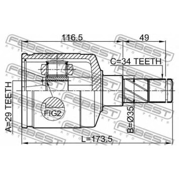 Шарнир приводного вала FEBEST 1111-ESP-1