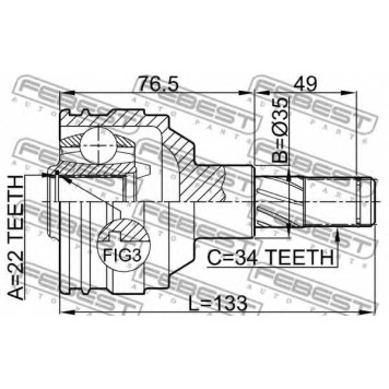 Шарнир приводного вала FEBEST 1111-NEX-1