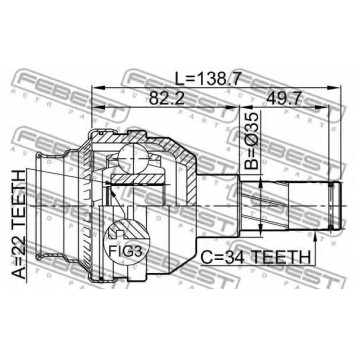 Шарнир приводного вала FEBEST 1111-T200-1