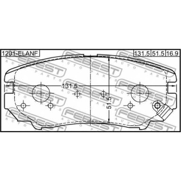 Колодки тормозные дисковые передний для HYUNDAI COUPE, ELANTRA, GRANDEUR, SONATA, TIBURON, TUCSON / KIA MAGENTIS, SOUL, SPORTAGE <b>FEBEST 1201-ELANF</b>-1