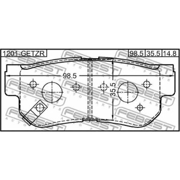 Колодки тормозные дисковые задний для HYUNDAI ELANTRA, GETZ, GRANDEUR, SONATA, TRAJET, TUCSON, XG / KIA MAGENTIS, OPIRUS, SPORTAGE <b>FEBEST 1201-GETZR</b>-1