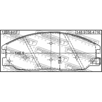 Колодки тормозные дисковые передний для HYUNDAI EQUUS / CENTENNIAL, H-1, TRAJET(FO) <b>FEBEST 1201-H1F</b>-1