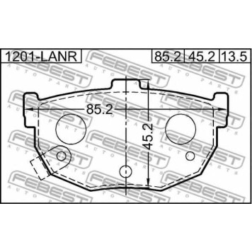 Колодки тормозные дисковые задний для HYUNDAI COUPE(GK,RD), ELANTRA(HD,XD), LANTRA(J-1,J-2) / KIA CERATO(LD) <b>FEBEST 1201-LANR</b>-1