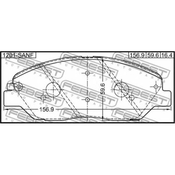 Колодки тормозные дисковые передний <b>FEBEST 1201-SANF</b>-1
