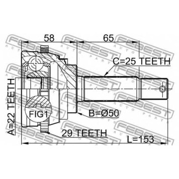 Шарнир приводного вала FEBEST 1210-001A29-1