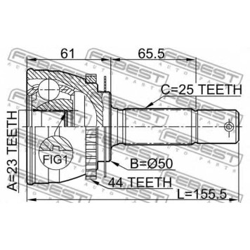 Шарнир приводного вала FEBEST 1210-002A44-1