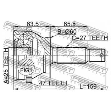 Шарнир приводного вала FEBEST 1210-011A47-1