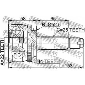Шарнир приводного вала FEBEST 1210-012A44-1