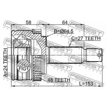 Шарнир приводного вала FEBEST 1210-IX35A48-1