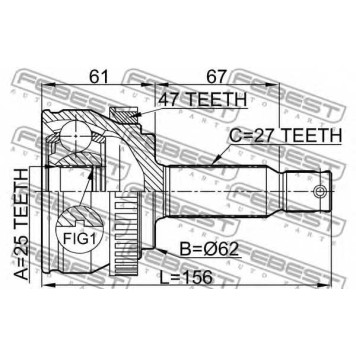 Шарнир приводного вала FEBEST 1210-NFA47-1