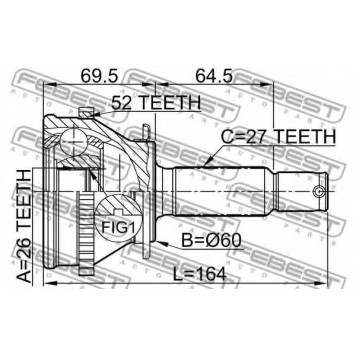 Шарнир приводного вала FEBEST 1210-SFA52-1