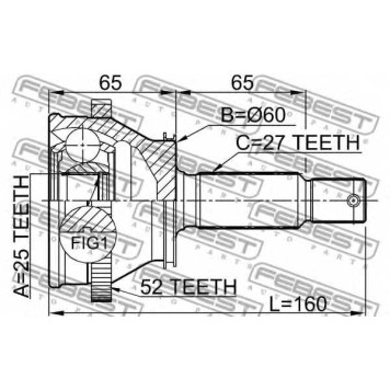 Шарнир приводного вала FEBEST 1210-SFRRA52-1