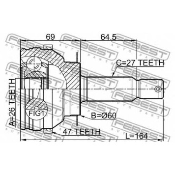 Шарнир приводного вала FEBEST 1210-SON20A47-1