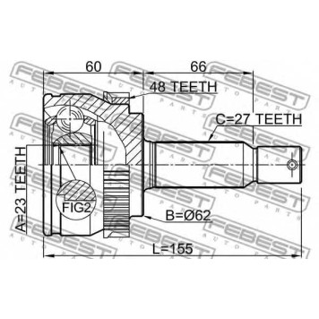 Шарнир приводного вала FEBEST 1210-TUC20A48-1