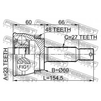 Шарнир приводного вала FEBEST 1210-TUCRRA48-1