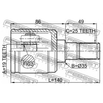 Шарнир приводного вала FEBEST 1211-GET11-1